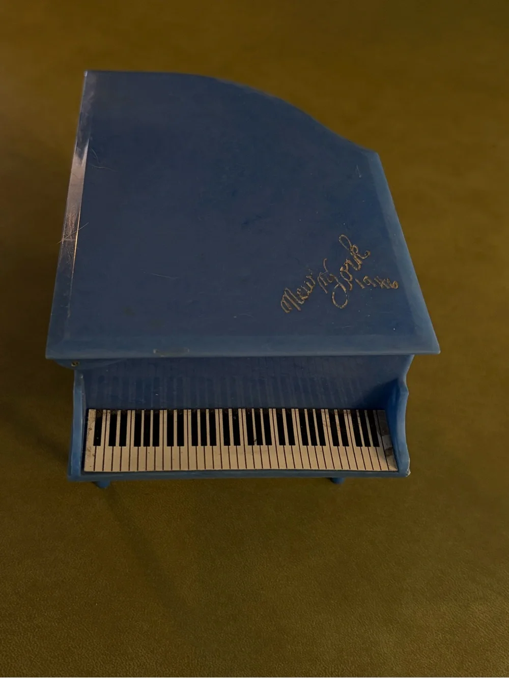 Blue Novelty Grand Piano Trinket Box - new york 1946!!!!